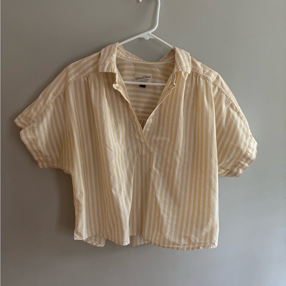 Striped Yellow & White Women's Top